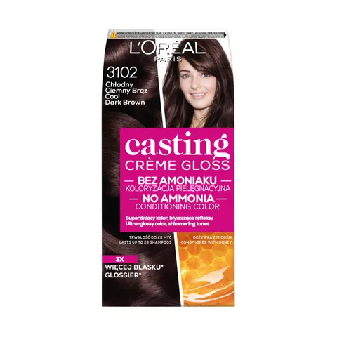 LOREAL CASTING CREME GLOSS Farba do włosów 3102 CHŁODNY CIEMNY BRĄZ