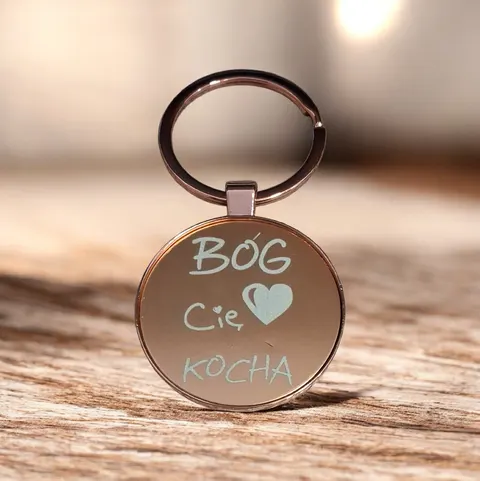 Brelok metalowy Bóg Cię kocha
