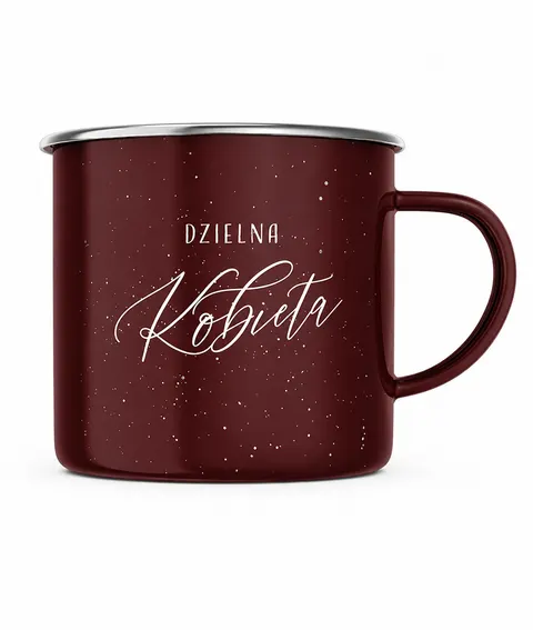Kubek emaliowany – Dzielna kobieta