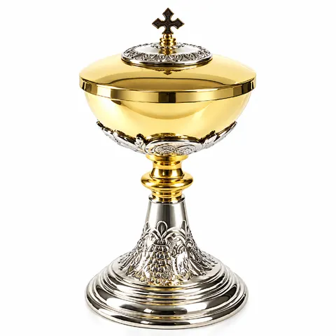 Puszka liturgiczna – mosiądz złocony i niklowany