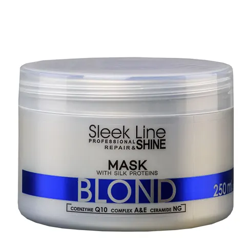 Stapiz Sleek Line SILVER Maska z jedwabiem do włosów blond 250ml
