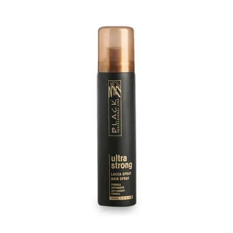 Black professional line, lakier do włosów ultra strong, utrwalenie ultra mocne, travel size, 75ml