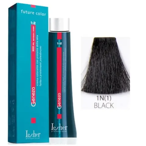 Lecher Geneza farba do włosów 1N (1) - czarny 100ml
