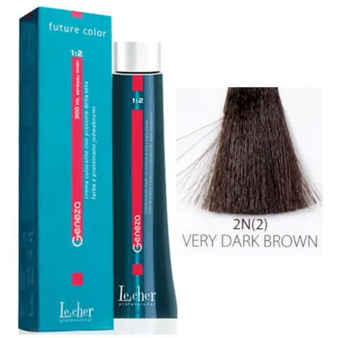 Lecher Geneza farba do włosów 2N (2) - bardzo ciemny brąz 100ml