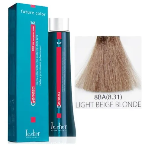 Lecher Geneza farba do włosów 8BA (8.31) - jasny blond beżowy 100ml