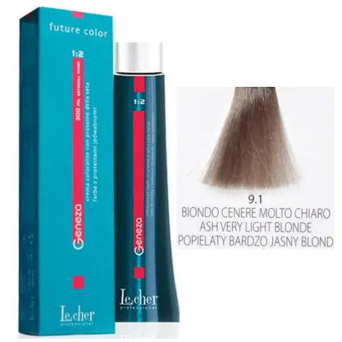 Lecher Geneza farba do włosów 9.1 - popielaty bardzo jasny blond 100ml