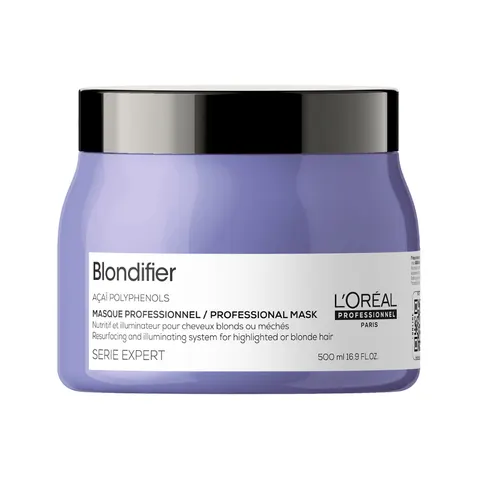 Loreal professionnel blondifier odżywiająca i rozświetlająca maska do włosów blond, 500ml