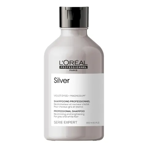 Loreal professionnel silver szampon do włosów siwych, białych lub bardzo jasnych blond włosów, neutralizujący żółte odcienie, 300ml