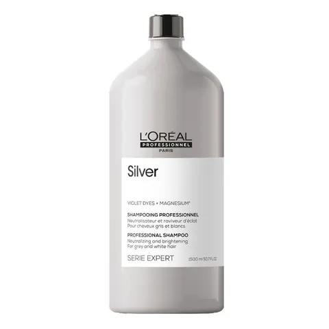 Loreal professionnel silver szampon do włosów siwych, białych lub bardzo jasnych blond włosów, neutralizujący żółte odcienie, 1500ml