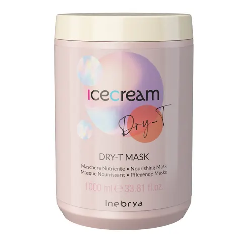 Inebrya ice cream dry-t maska nawilżająca do włosów suchych i zniszczonych, 1000ml
