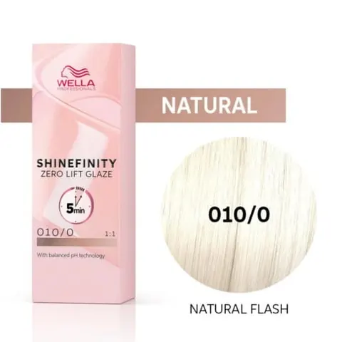 Wella Shinefinity Zero Lift Glaze 010/0 Natural Flash 5 min. krem koloryzujący półtrwały 60ml