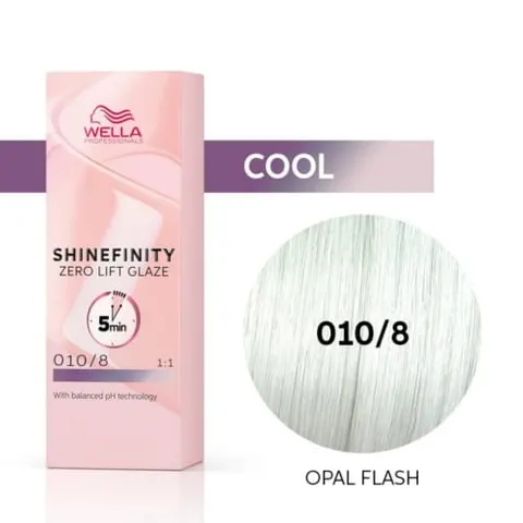 Wella Shinefinity Zero Lift Glaze 010/8 Opal Flash 5 min. krem koloryzujący półtrwały 60ml