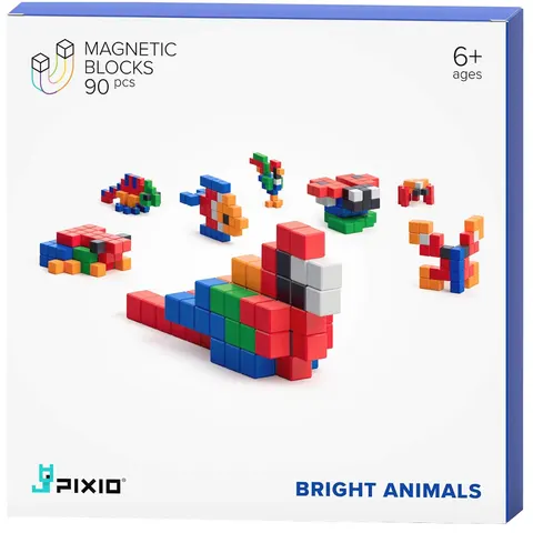 PIXIO Bright Animals - Magnetyczny zestaw konstrukcyjny