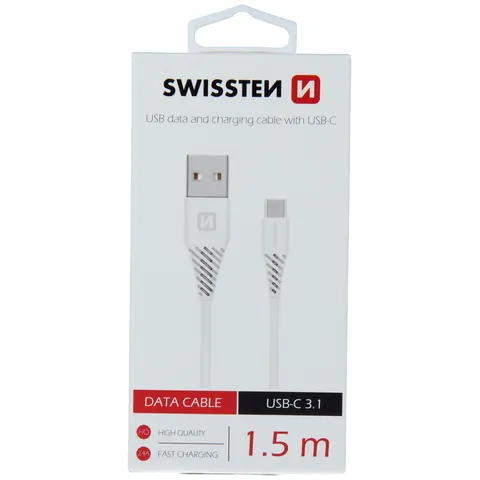 SWISSTEN kabel USB / USB-C (3.1) 1,5 m - white