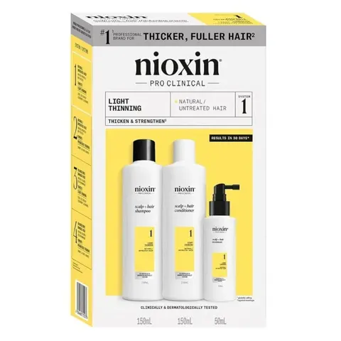 Zestaw Nioxin System 1 Kuracja do włosów naturalnych z lekkim osłabieniem