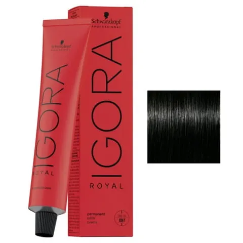 Schwarzkopf Igora Royal 1-0 Czarny Profesjonalna farba do włosów 60ml