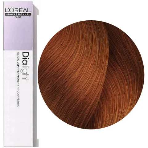 Loreal Dia Light 7.40 Blond miedziany intensywny Profesjonalna koloryzacja ton w ton 50 ml
