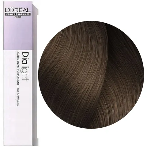 Loreal Dia Light 6.28 Ciemny blond opalizujący mokka Profesjonalna koloryzacja ton w ton 50 ml