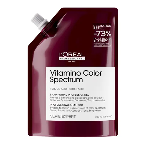 L'oreal professionnel vitamino color spectrum szampon do włosów farbowanych, wydłużający trwałość koloru, refill, 500ml
