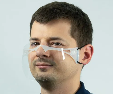 Mini przyłbica 2w1 transparentna maseczka na nos i usta 1szt.