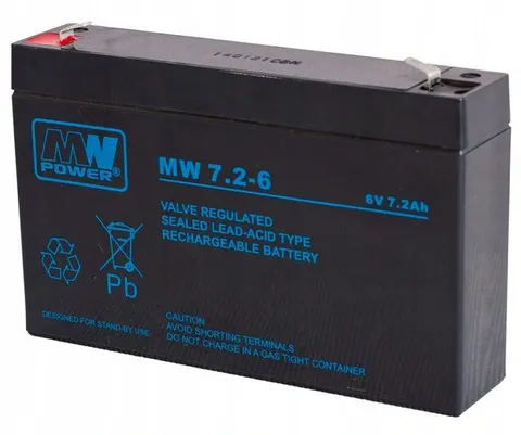 MW 7,2-6 akumulator żelowy AGM 6V / 7,2Ah