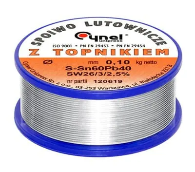 Cyna, spoiwo lutownicze, średnica 1,5mm Sn60%-Pb40%, szpulka 100g