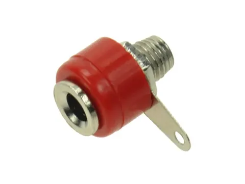 Gniazdo bananowe na panel 4mm; 19A; 30Vac / 60Vdc; czerwony
