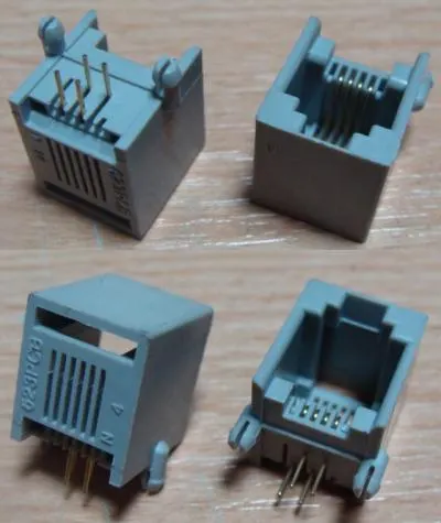 Gniazdo modularne telefoniczne RJ11 6p4c, kątowe do druku