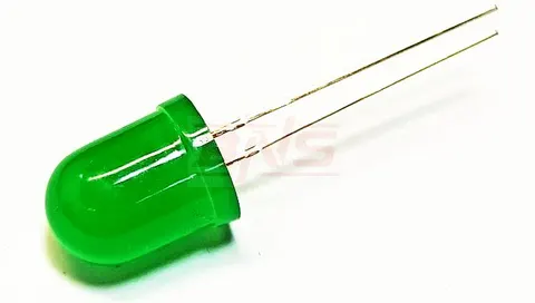 KTL100PGDI dioda LED 10mm, pure green dyfuzyjna, jasność 3,5cd