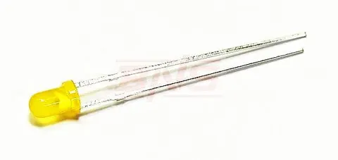 L-964YD dioda LED 3mm żółta bez kołnierza, jasność 10mcd