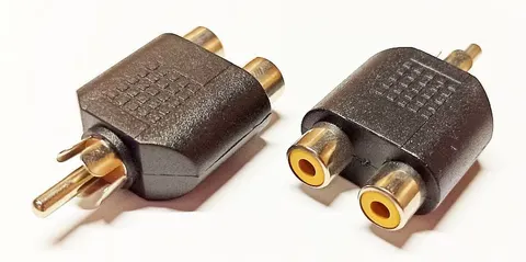 Adapter, przejściówka 2x RCA gniazdo / wtyk RCA