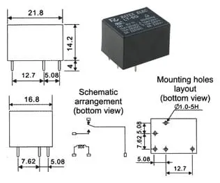 LT-12G przekaźnik elektromagnetyczny SPDT, zas. 12Vdc