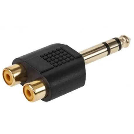 Adapter, przejściówka Jack 6,3mm wtyk / RCA 2x gniazdo