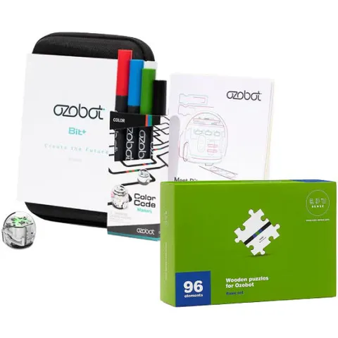 Ozobot BIT+ i Drewniane puzzle - Robot zabawka