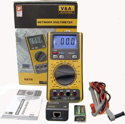 VA 16 miernik cyfrowy z testerem RJ-11; RJ-45