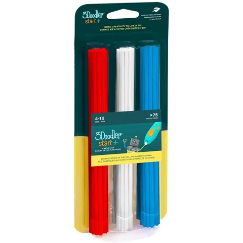 3Doodler ECO-PCL wkłady do długopisu 3D Start+ 75 szt. - czerwony, niebieski, biały