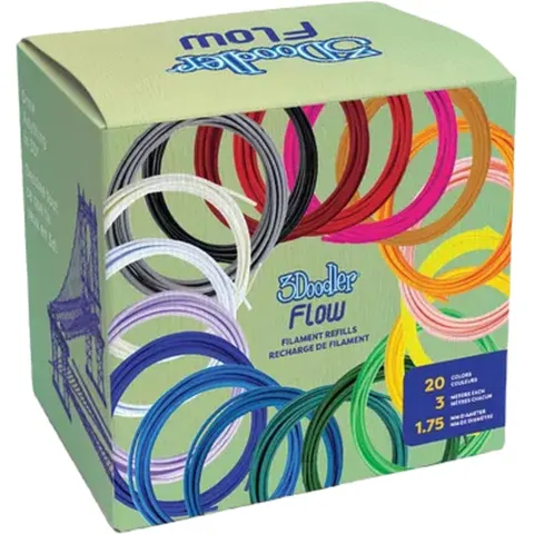 3Doodler FLOW Box Premium 20 kolorów PLA do długopisów 3D - uniwersalne