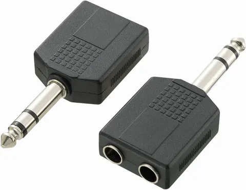Adapter, przejściówka Jack 6,3mm wtyk / Jack 6,3mm 2x gniazdo