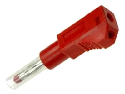 Wtyk bananowy bezpieczny 4mm 32A; 600V, czerwony