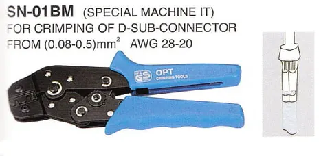 SN-01B zaciskarka złącz nieizolowanych i D-SUB, przewód 0,08 - 0,5mm