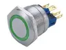W22F11EG24/SZ przełącznik wandaloodporny podświetlany - zielony RING 12V; OFF-ON