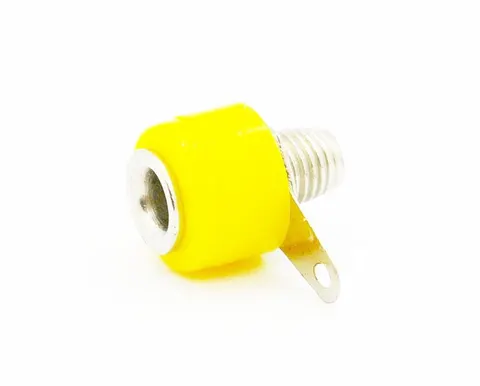 Gniazdo bananowe na panel 4mm 19A; 30Vac / 60Vdc; żółty