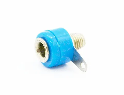 Gniazdo bananowe na panel 4mm 19A; 30Vac / 60Vdc; niebieski