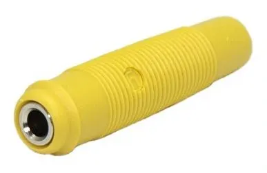 Gniazdo bananowe na przewód 4mm 16A; 30Vac / 60Vdc; żółty
