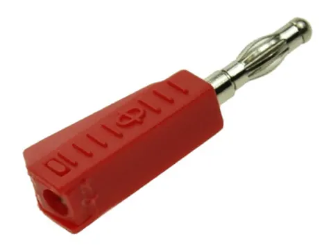 Wtyk bananowy na przewód 4mm 60V / 10A czerwony