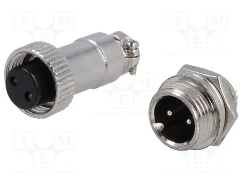Złącze przemysłowe 2 pin MINI (wtyk + gniazdo)