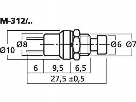 M-312 przycisk chwilowy okrągły biały OFF-(ON)
