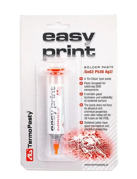 Pasta lutownicza Easy Print Sn62 PB36 Ag2, opakowanie 8g