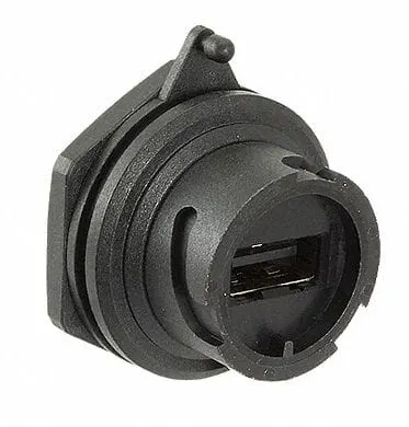 690-W04-260-014 gniazdo USB A przykręcane na panel, styki lutowany
