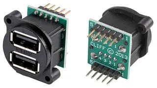 CP30090 gniazdo USB A 2.0 przykręcane na panel; wyprowadzenia listwa kołkowa